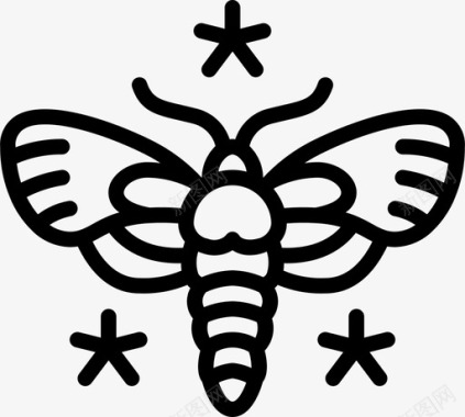 蛾子纹身16线状图标