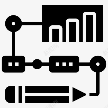 风投商业计划书商业计划书企业发展4字形图标