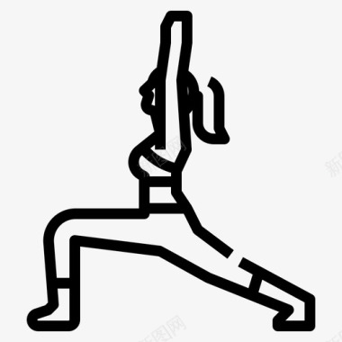 战士瑜伽姿势5直线型图标