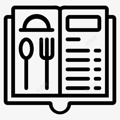 菜单书籍厨师svg_新图网 https://ixintu.com 餐厅 菜单 书籍 厨师 食物