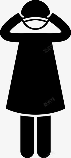 必须戴防护口罩戴口罩的女人戴面罩的女人遮盖高清图片