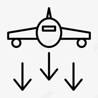 降落飞机机场到达图标