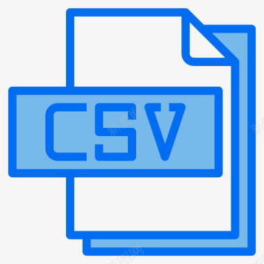 Csv文件文件格式5蓝色图标