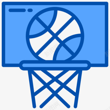 投篮篮球54蓝色图标