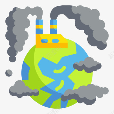 污染气候变化42平坦图标