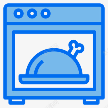 烤箱烹饪113蓝色图标