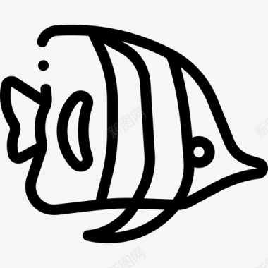 热带鱼野生动物45直线型图标