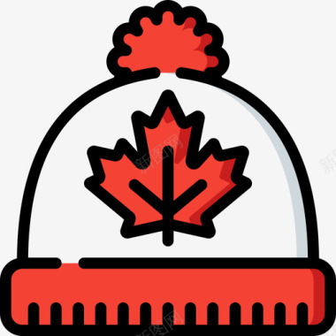 帽子加拿大9线性颜色图标