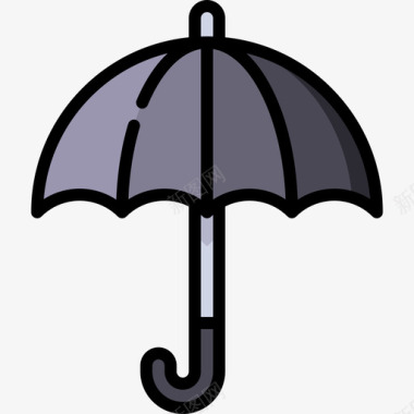 伞葬礼36线纹颜色图标