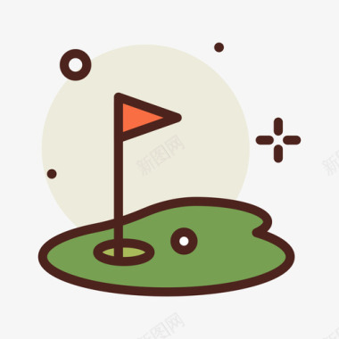 旗子高尔夫65线颜色图标