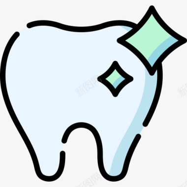 牙齿健康85线性颜色图标