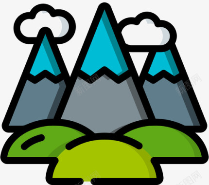 加拿大山地9线性颜色图标