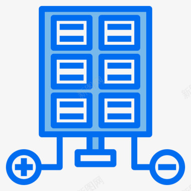 太阳能电池板太阳能4蓝色图标