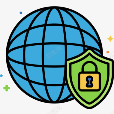 全球安全网络安全37线性颜色图标