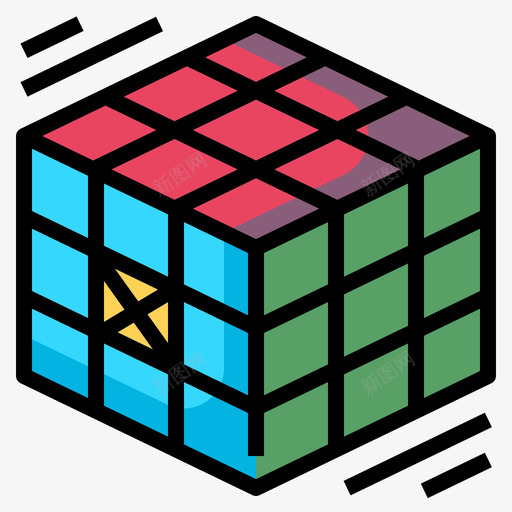 鲁比克斯方块玩具45线性颜色svg_新图网 https://ixintu.com 比克 克斯 方块 玩具 线性 颜色