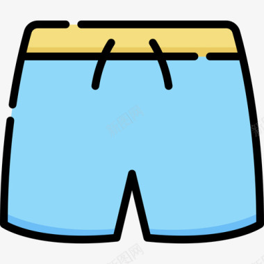彩色夏威夷游泳短裤图标