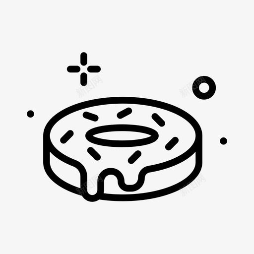 甜甜圈面包甜点1直系svg_新图网 https://ixintu.com 甜甜圈 面包 甜点 直系