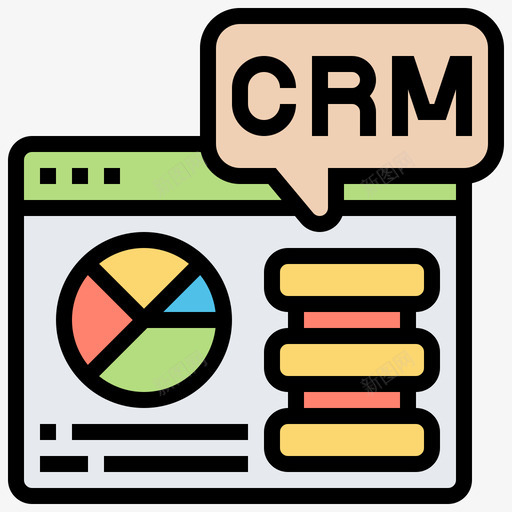 CRM客户关系管理7线性颜色svg_新图网 https://ixintu.com CRM 客户关系 管理 线性 颜色