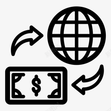 国际银行转帐流通经济图标