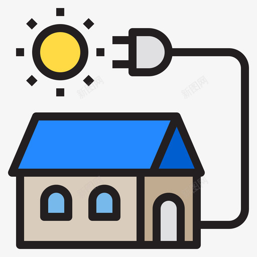 太阳能太阳能5线性颜色svg_新图网 https://ixintu.com 太阳能 线性 颜色