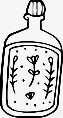 香水玻璃瓶手绘香水图标