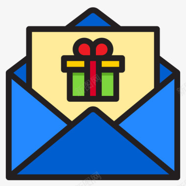 邮件礼品33线性颜色图标
