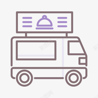 食品车食品运输93线性颜色图标
