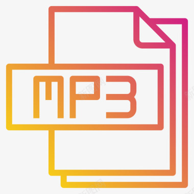 Mp3文件文件格式3渐变图标