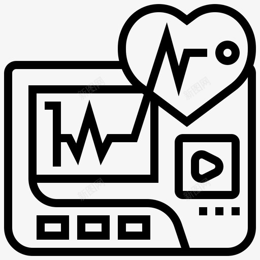 心率监护仪医学技术15线性svg_新图网 https://ixintu.com 心率 监护仪 医学 技术 线性