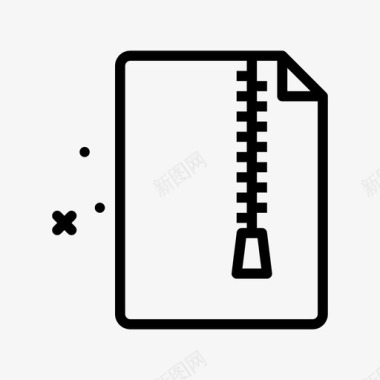 Zip文件和文件夹2线性图标