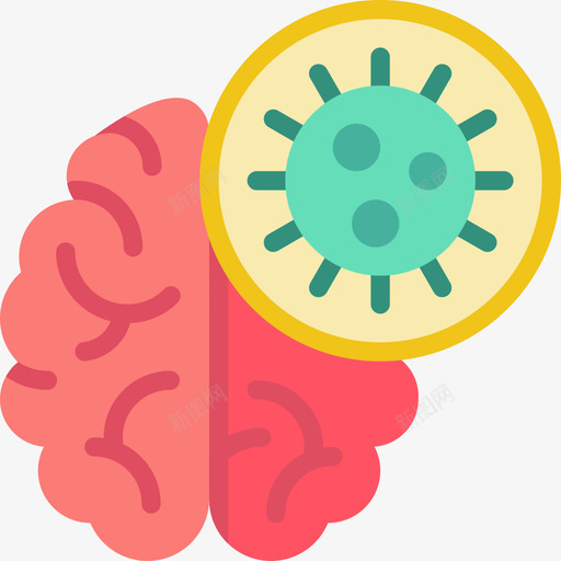 大脑神经学扁平svg_新图网 https://ixintu.com 大脑 神经学 扁平
