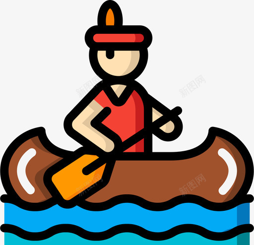 Kayak加拿大9线性颜色svg_新图网 https://ixintu.com Kayak 加拿大 线性 颜色