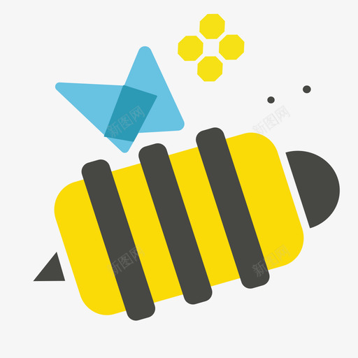 卡通蜜蜂svg_新图网 https://ixintu.com 卡通蜜蜂 bee_icon 填充 多色 可爱 圆润