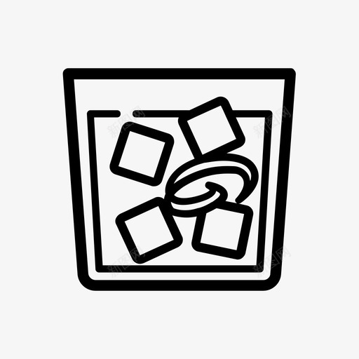 老式鸡尾酒波旁威士忌饮料svg_新图网 https://ixintu.com 老式 鸡尾酒 威士忌 波旁 饮料