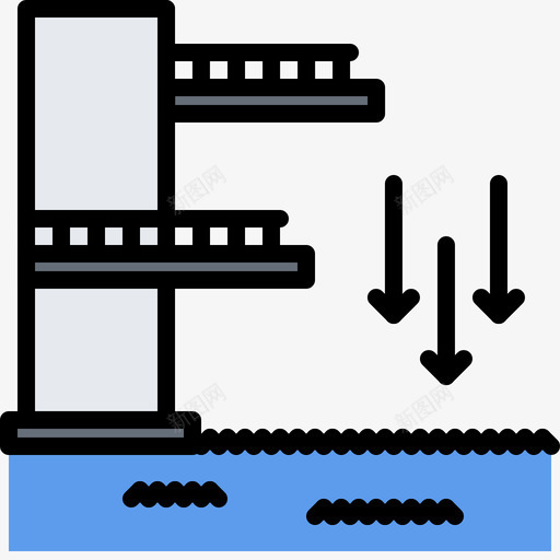 跳水板游泳运动员2彩色svg_新图网 https://ixintu.com 跳水 游泳 运动员 彩色
