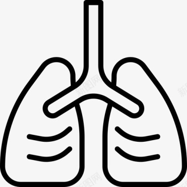 肺癌症意识10线性图标