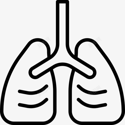 肺癌症意识10线性svg_新图网 https://ixintu.com 癌症 意识 线性
