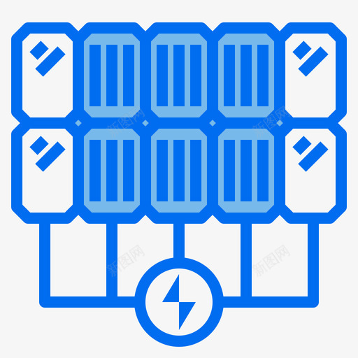 太阳能电池板太阳能4蓝色svg_新图网 https://ixintu.com 太阳能 电池板 蓝色