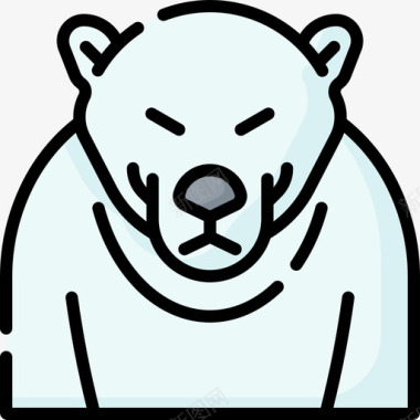 北极熊北极36线形颜色图标