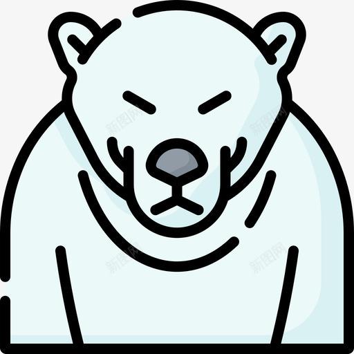 北极熊北极36线形颜色svg_新图网 https://ixintu.com 北极熊 北极 线形 颜色