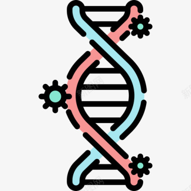 Dna冠状病毒155线状颜色图标