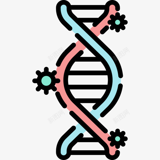 Dna冠状病毒155线状颜色svg_新图网 https://ixintu.com Dna 冠状 病毒 线状 颜色