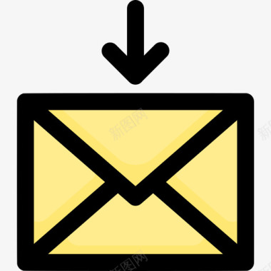 收件箱邮件网络和通信4线颜色图标