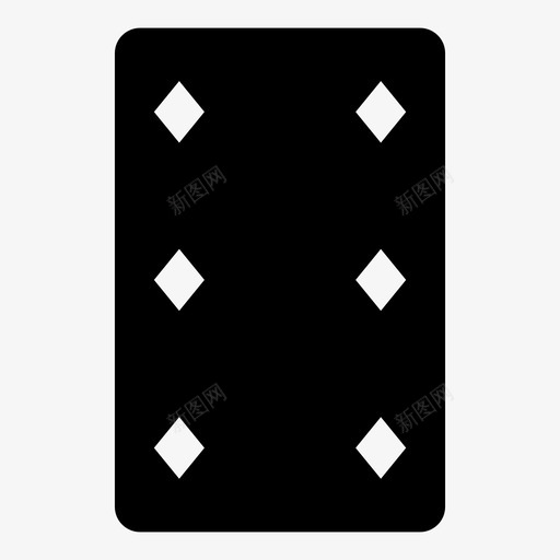 六颗钻石6颗卡片svg_新图网 https://ixintu.com 六颗 钻石 6颗 卡片 游戏 打牌 深色