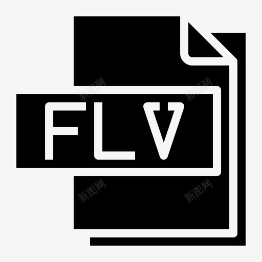 Flv文件文件格式实体svg_新图网 https://ixintu.com 文件 Flv 格式 实体