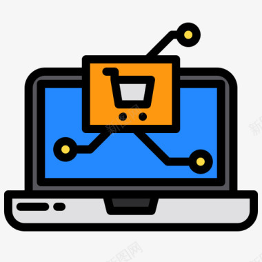 电子商务交货和交货1线性颜色图标