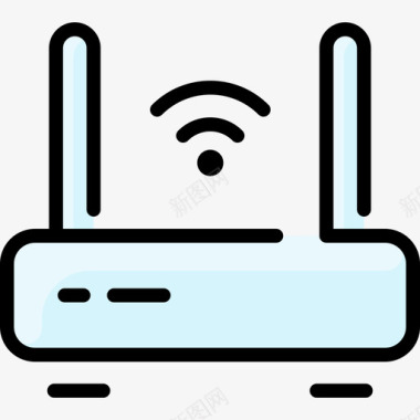路由器互联网技术29线性彩色图标