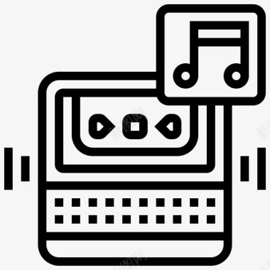 音乐播放器语音识别线性图标