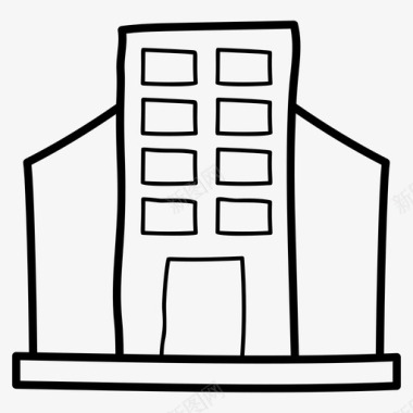 办公楼建筑高层建筑图标