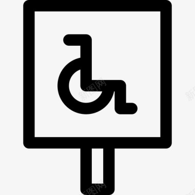停车标志残疾人援助17直线图标
